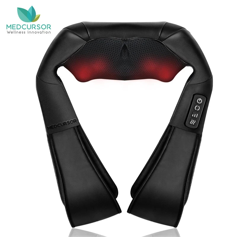 Shiatsu Neck and Shoulder Massager Heated Back Massager U Shape Deep Kneading Electric Massage Pillow for Neck Waist Leg Body